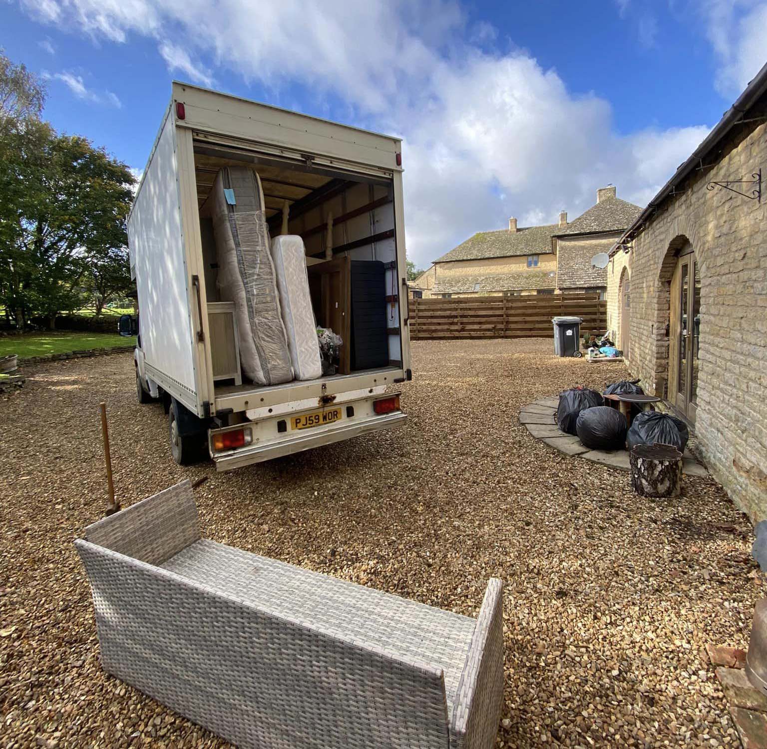 Removal van removing house items